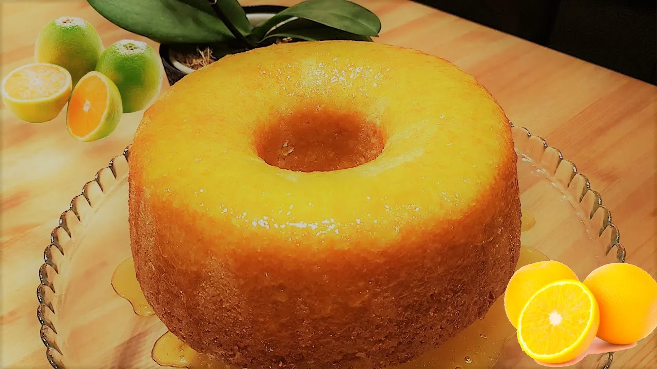 Pastel de Naranja Esponjoso con Almíbar Extra (Simple en la Licuadora)