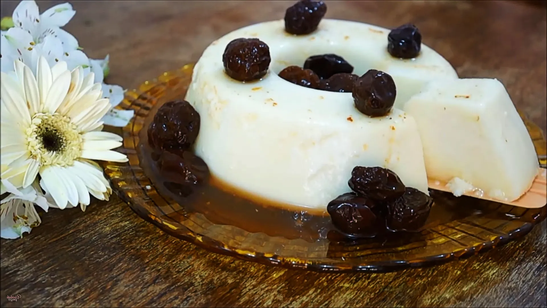 Budín de crema blanca